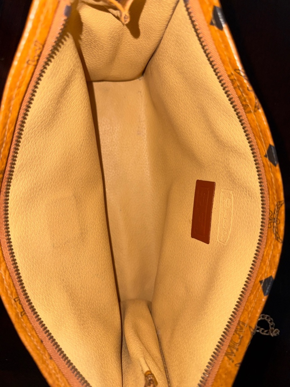 Authentic vintage MCM Cognac Visetos Monogram Gold Chain Crossbody Bag - Picture 10 of 12